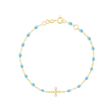 Gigi Clozeau - Bracelet turquoise Spark diamants, or jaune, 17 cm