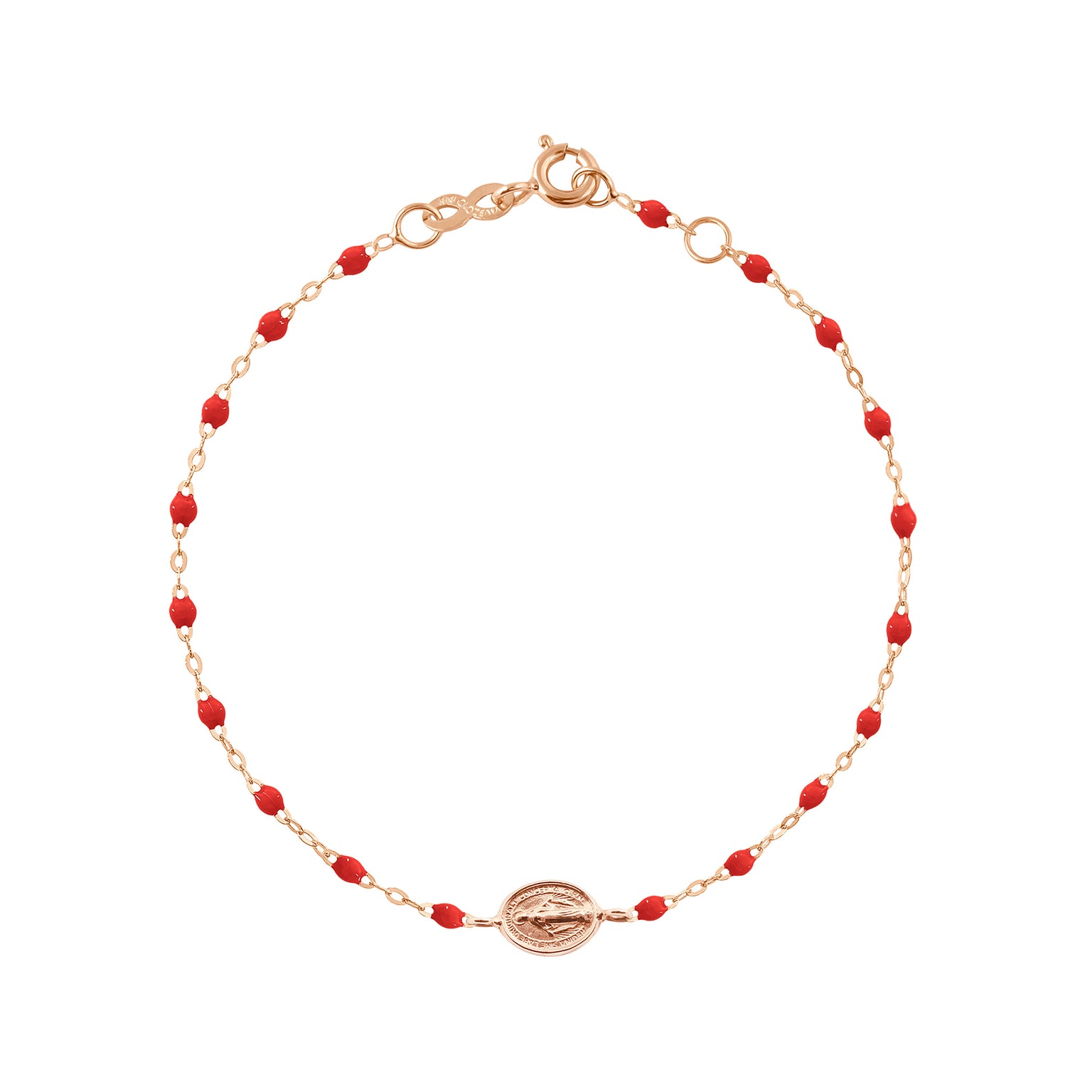 Gigi Clozeau - Bracelet coquelicot Madone or rose, 17 cm 