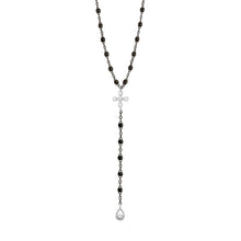 Gigi Clozeau - Chapelet noir Spark diamants, or noir et blanc, 45 cm
