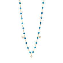 Gigi Clozeau - Collier azur Gigi Suprême, or jaune, 3 diamants, 45 cm