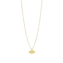 Gigi Clozeau - Collier blanc Clin d’œil diamants, or jaune, 42 cm