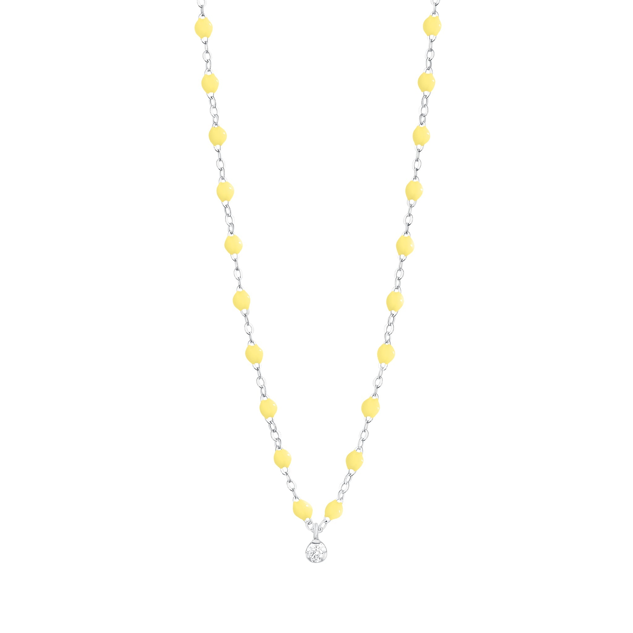 Gigi Clozeau - Collier mimosa Gigi Suprême, Diamant, or blanc, 42 cm