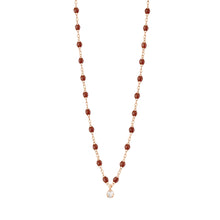 Gigi Clozeau - Collier moka Gigi Suprême, or rose, 1 diamant, 42 cm