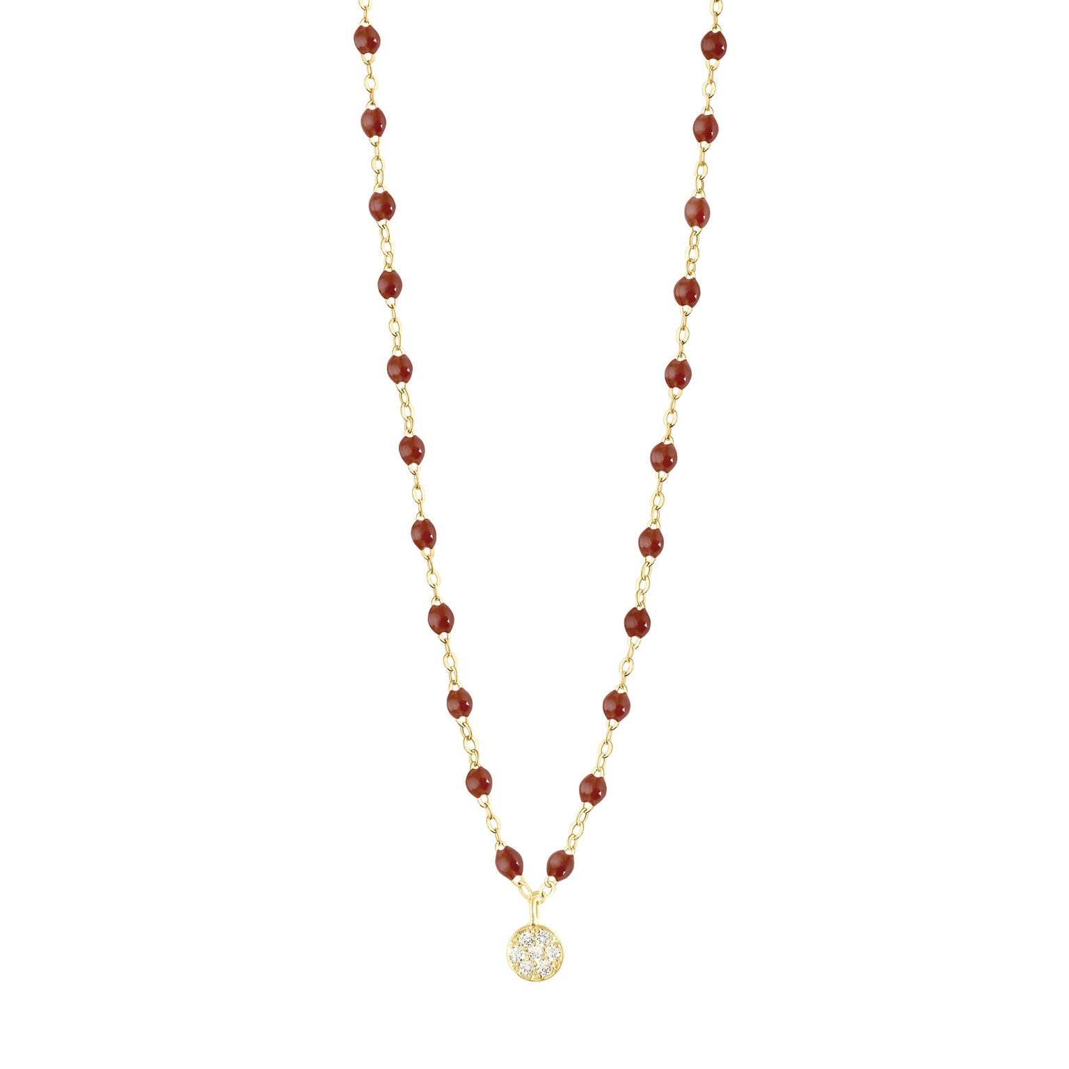 Gigi Clozeau - Collier moka Puce, diamants, or jaune, 42 cm