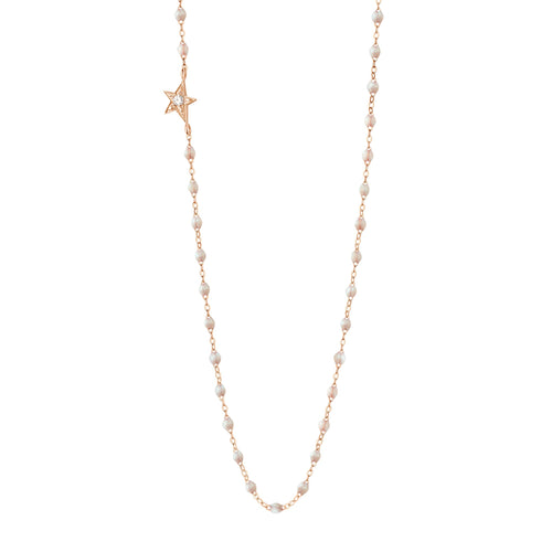 Gigi Clozeau - Collier opale Etoile, diamant, or rose, 42 cm