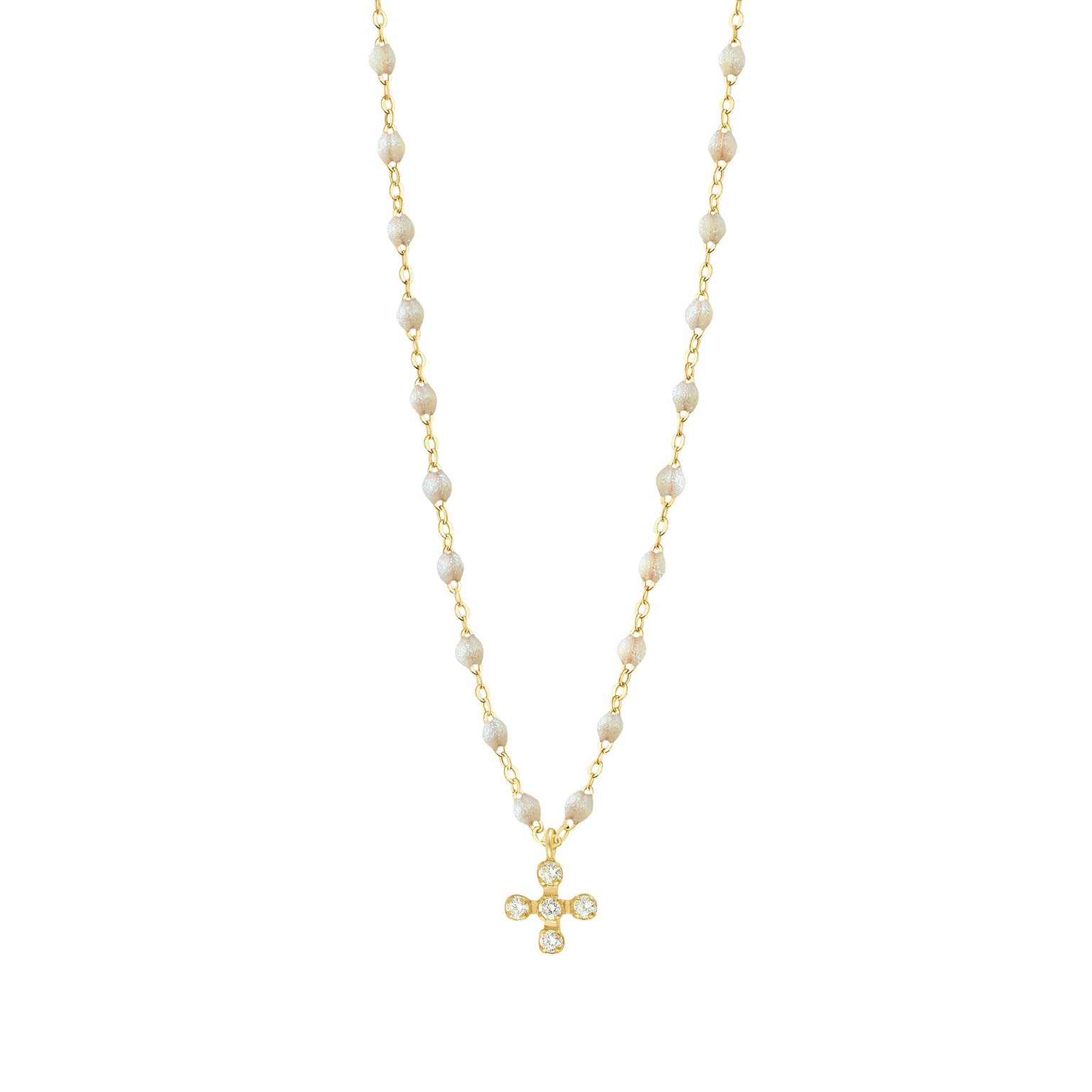 Gigi Clozeau - Collier opale Spark diamants, or jaune, 42 cm