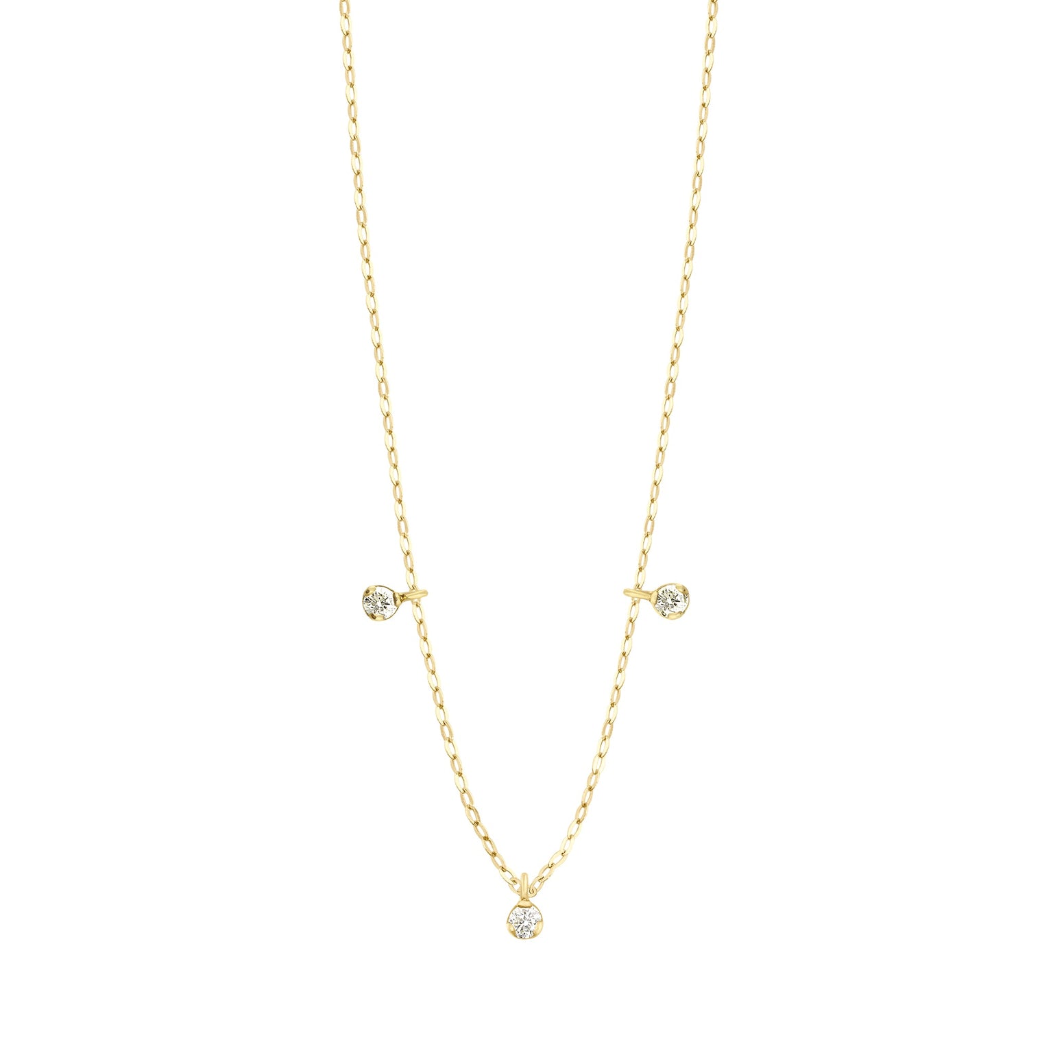 Gigi Clozeau - Collier Pure Gigi Suprême, or jaune, 3 diamants, 45 cm