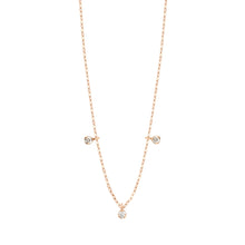 Gigi Clozeau - Collier Pure Gigi Suprême, or rose, 3 diamants, 45 cm
