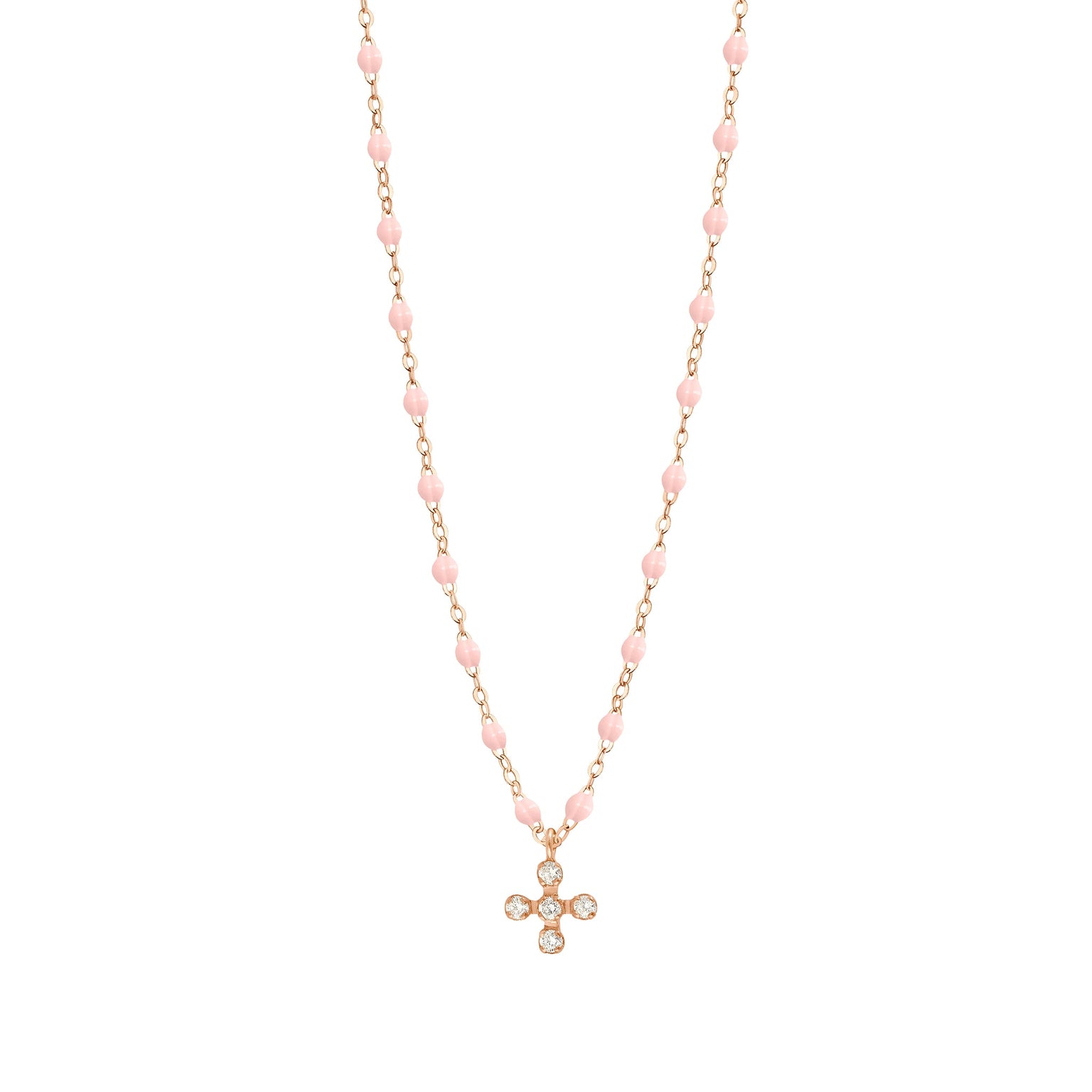 Gigi Clozeau - Collier rose bébé Spark diamants, or rose, 42 cm