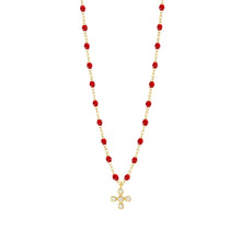 Gigi Clozeau - Collier rubis Spark diamants, or jaune, 42 cm