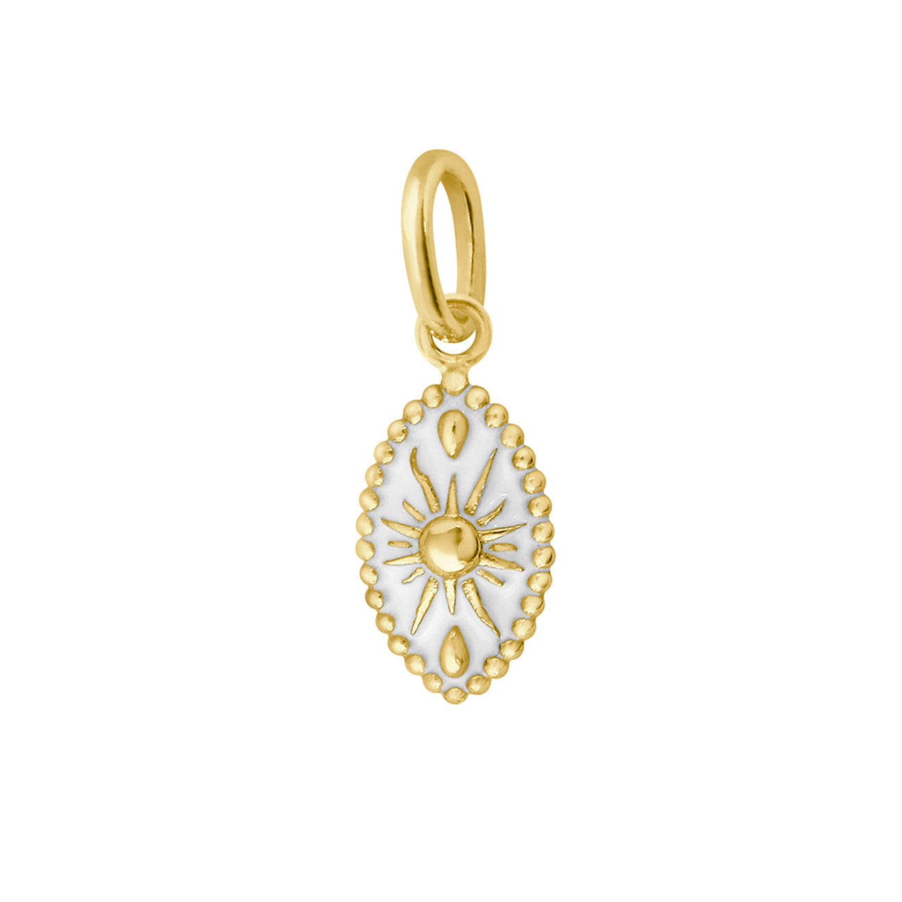 Gigi Clozeau - Pendentif Karma résine blanche, or jaune, 42 cm