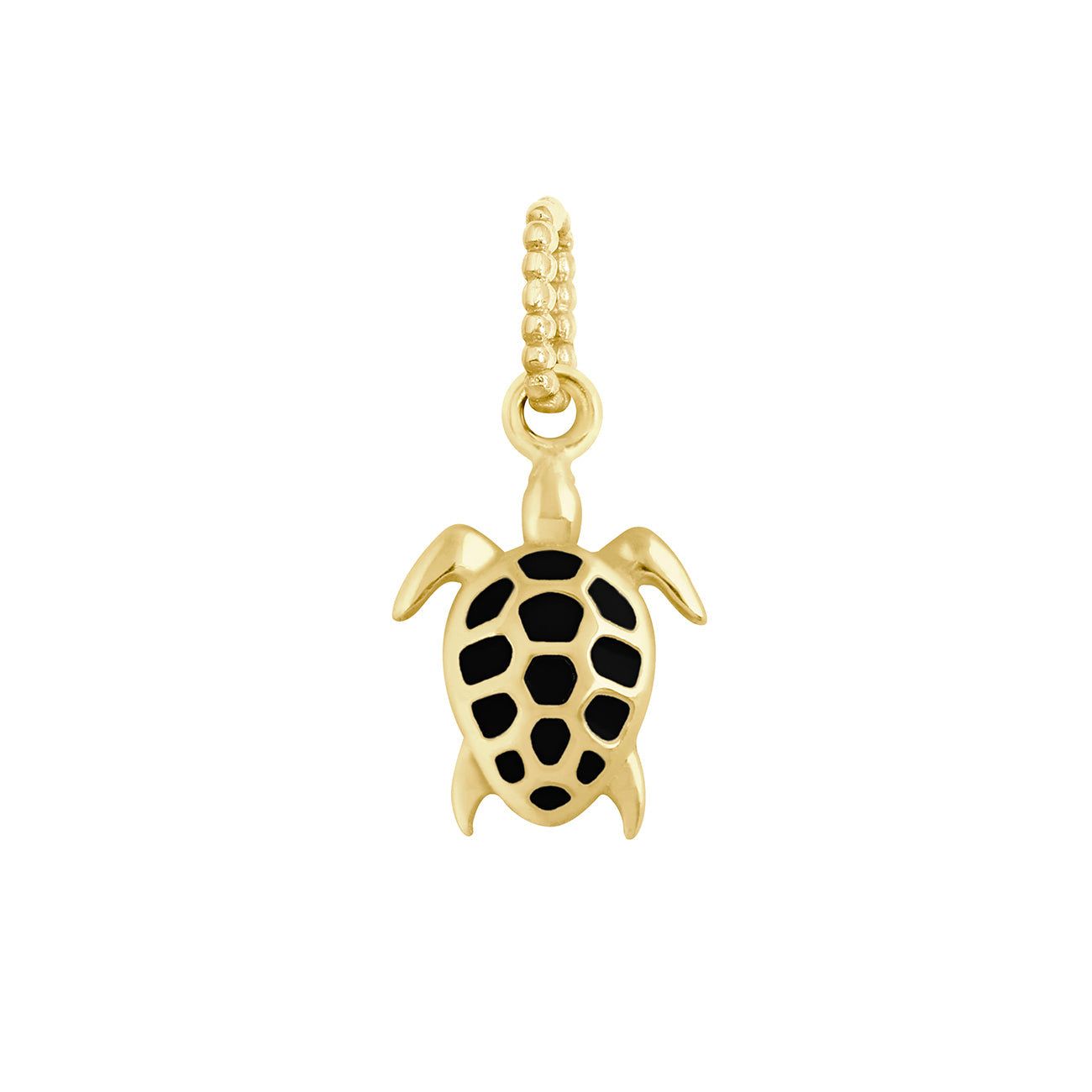 Gigi Clozeau - Pendentif noir Tortue, or jaune
