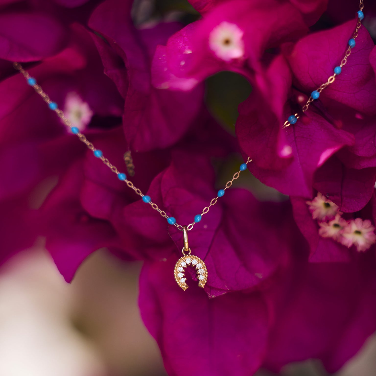 Photo de bijoux Gigi Clozeau suspendus.