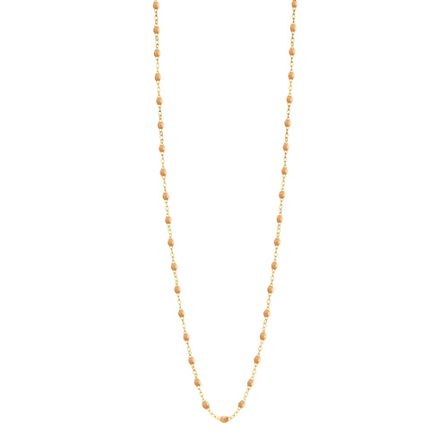 Nudefarbene Halskette Classique Gigi, Gelbgold, 86 cm