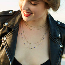 Gigi Clozeau - Collier prusse Mini Gigi, or rose, 1 diamant, 40 cm