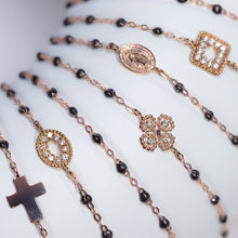 Gigi Clozeau - Bracelet quartz Lucky Trèfle, diamants, or rose, 17 cm