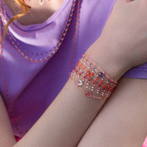 Gigi Clozeau - Armband Rose, mauvefarbenes Kunstharz, Roségold, 17 cm