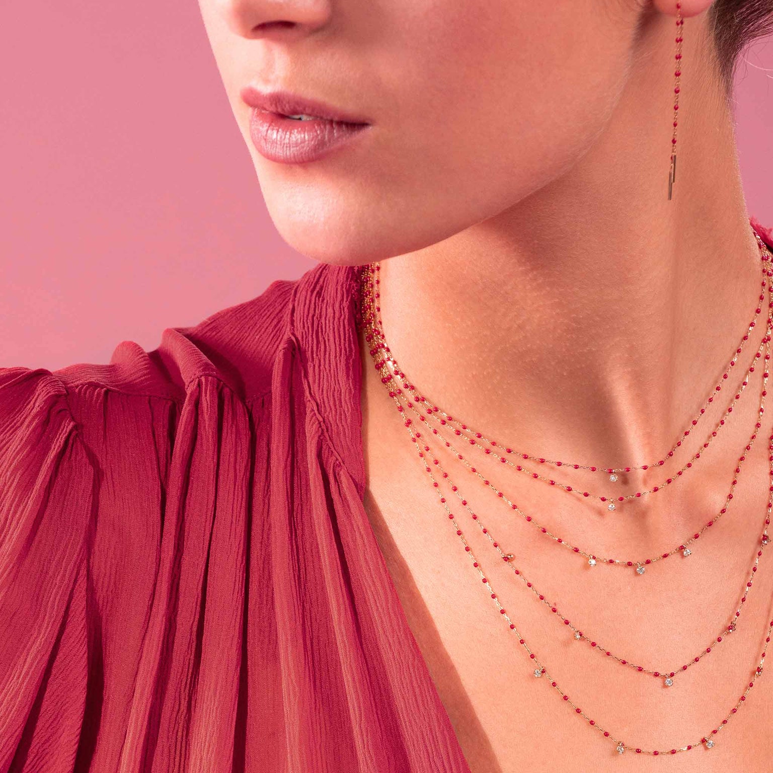 Gigi Clozeau - Boucles d'oreilles coquelicot Mini Gigi, or jaune