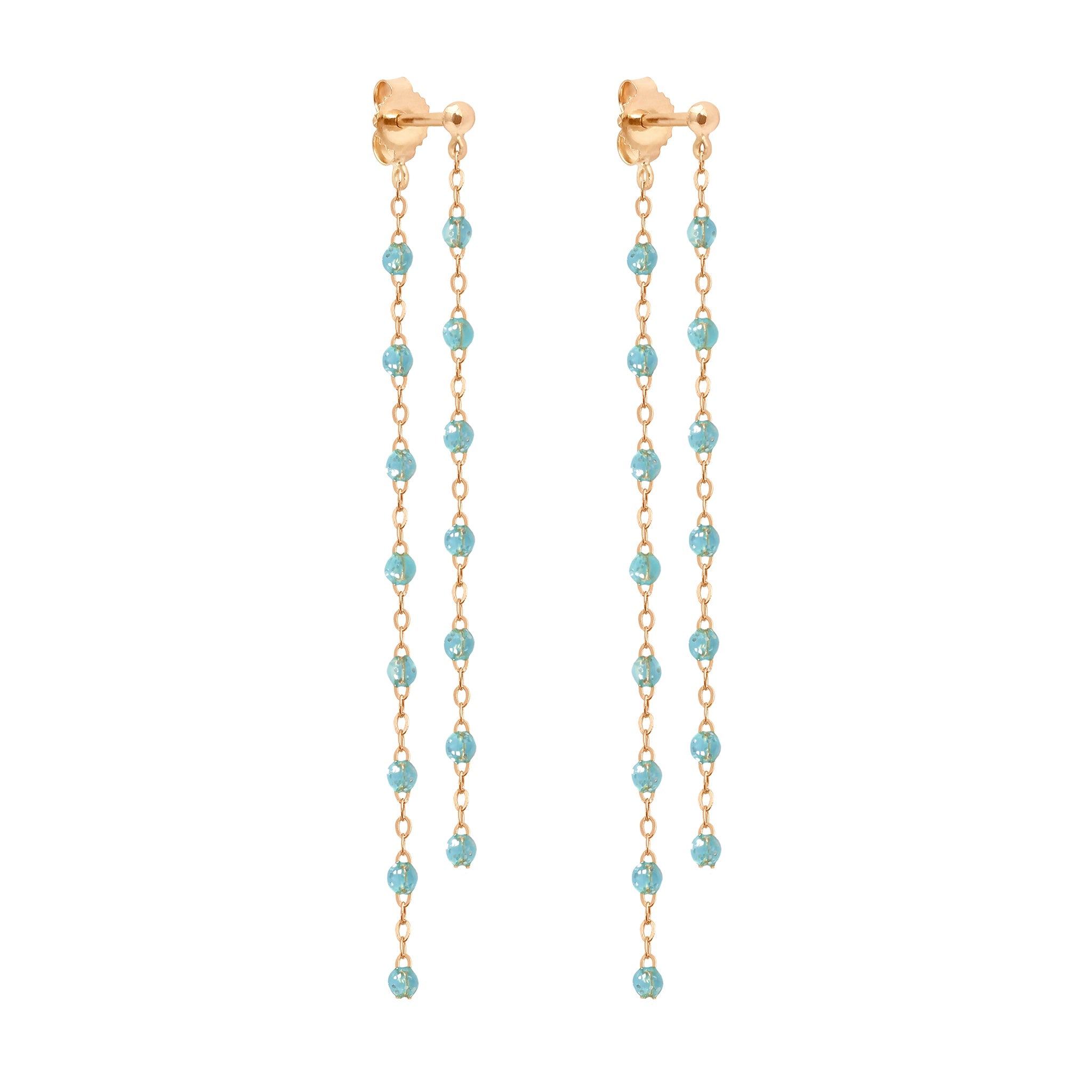 Gigi Clozeau - Boucles d'oreilles Dansantes Classique Gigi aqua, or rose