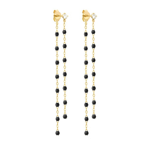 Gigi Clozeau - Boucles d'oreilles Dansantes Classique Gigi noire, diamants, or jaune