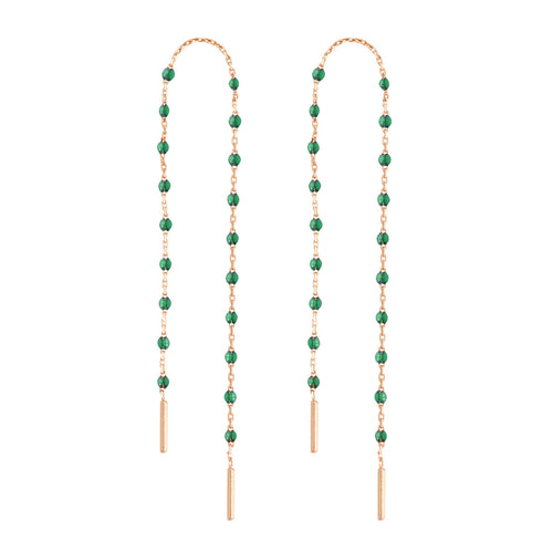 Gigi Clozeau - Boucles d'oreilles émeraude Mini Gigi, or rose
