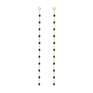 Gigi Clozeau - Boucles d'oreilles noire Gigi Party, diamants, or jaune
