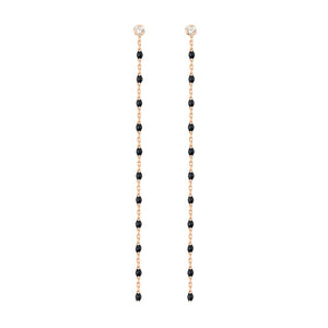 Gigi Clozeau - Boucles d'oreilles noire Gigi Party, diamants, or rose