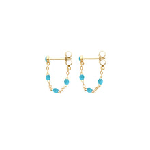 Gigi Clozeau - Boucles d'oreilles turquoise Classique Gigi, or jaune