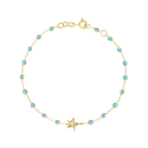 Gigi Clozeau - Bracelet aqua Etoile diamant, or jaune, 17 cm