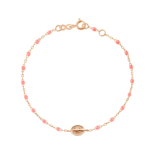 Gigi Clozeau - Bracelet bébé fuchsia Madone or rose, 13 cm