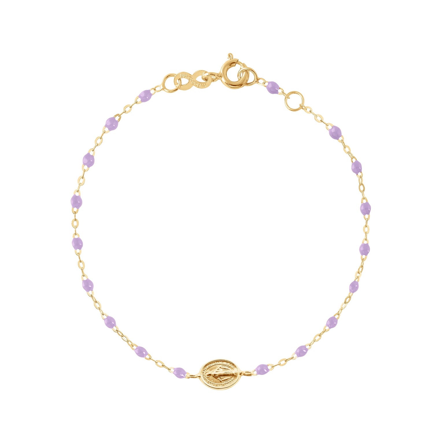 Gigi Clozeau - Bracelet bébé parme Madone or jaune, 13 cm
