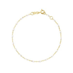 Gigi Clozeau - Bracelet blanc Classique Gigi, or jaune, 19 cm