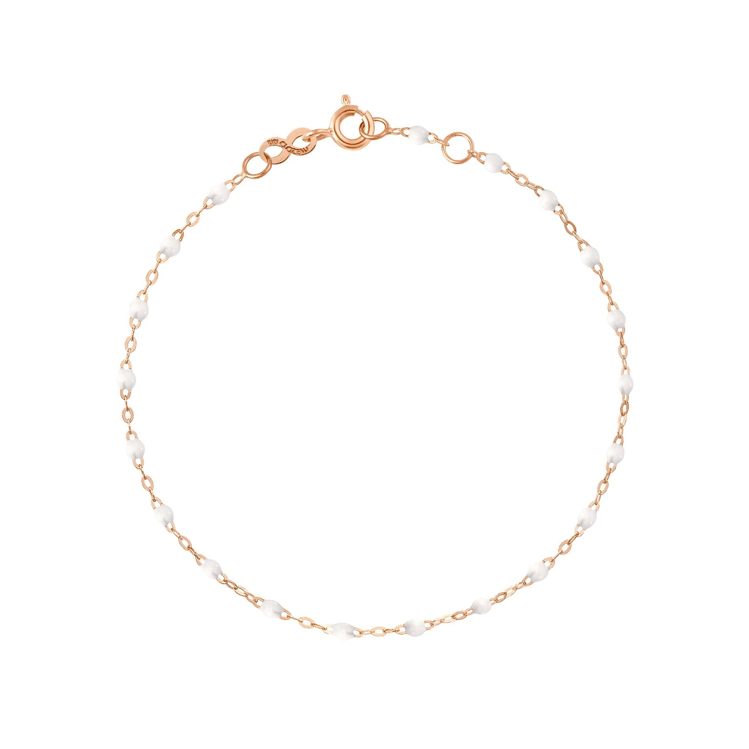 Gigi Clozeau - Bracelet blanc Classique Gigi, or rose, 17 cm