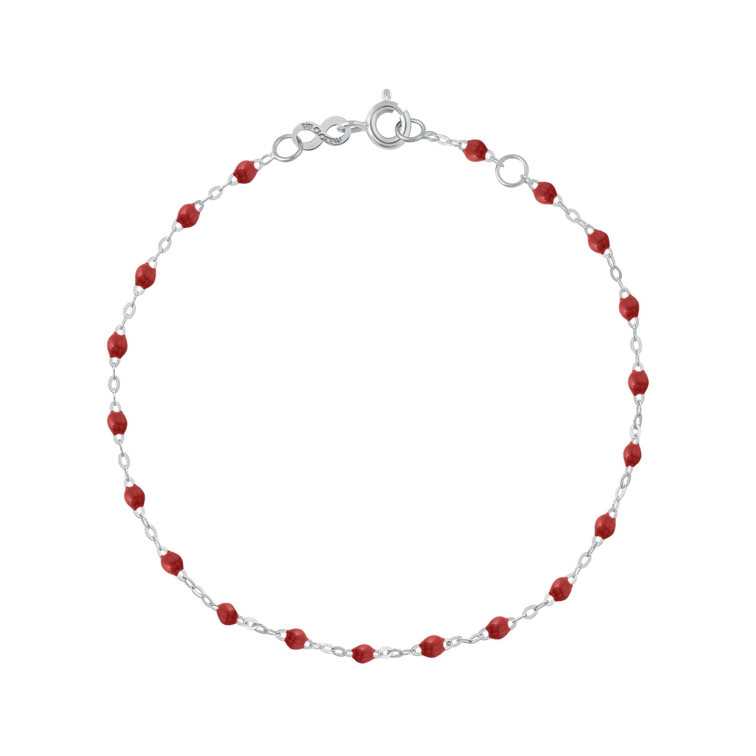 Gigi Clozeau - Bracelet bordeaux Classique Gigi, or blanc, 19 cm
