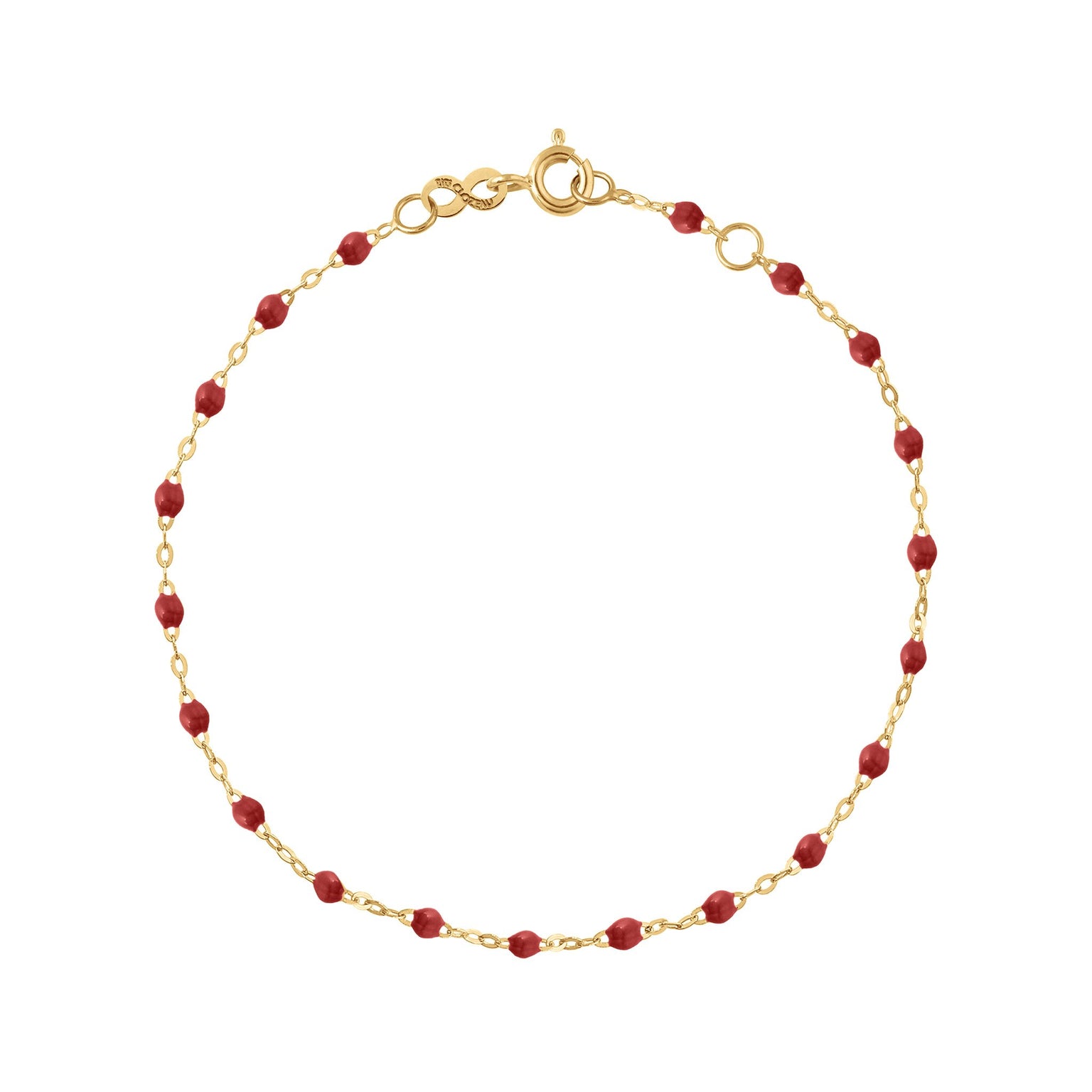 Gigi Clozeau - Bracelet bordeaux Classique Gigi, or jaune, 15 cm