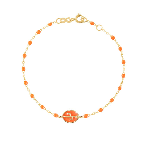 Gigi Clozeau - Bracelet Cactus résine orange fluo, or jaune