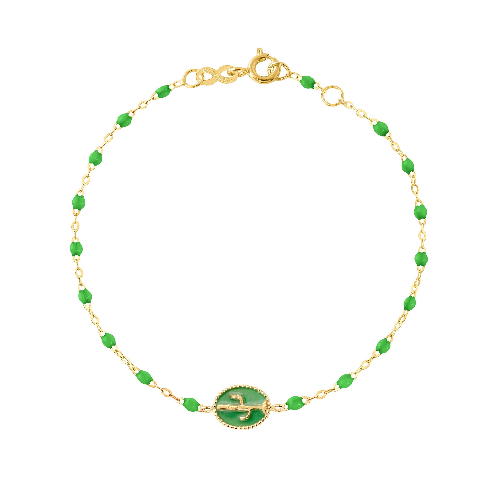 Gigi Clozeau - Bracelet Cactus résine prairie, or jaune