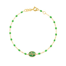 Gigi Clozeau - Bracelet Cactus résine prairie, or jaune