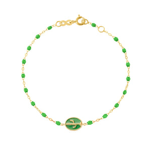 Gigi Clozeau - Bracelet Cactus résine prairie, or jaune