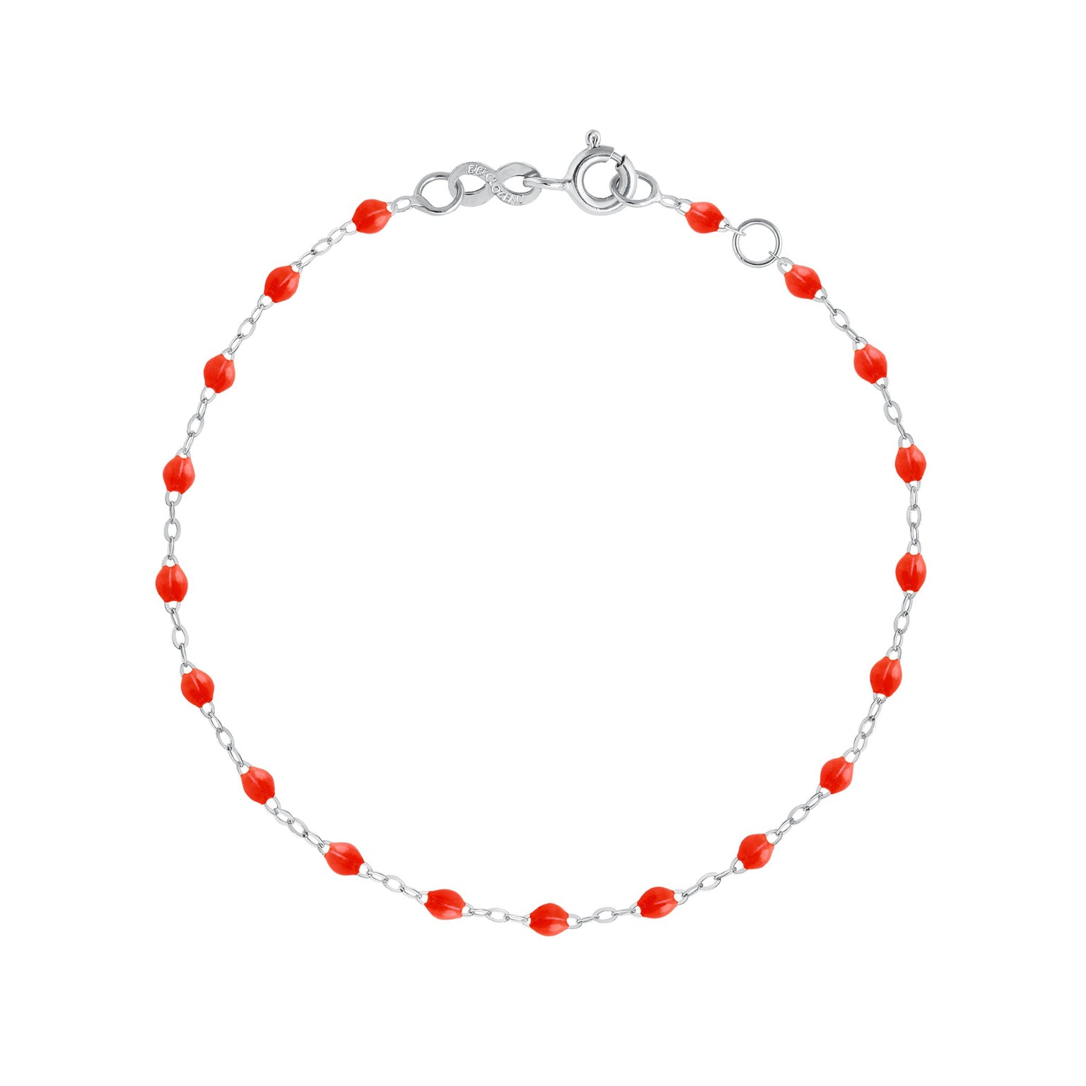 Gigi Clozeau - Bracelet corail Classique Gigi, or blanc, 17 cm