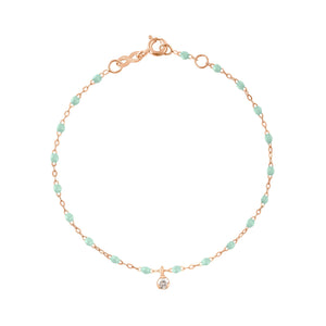 Gigi Clozeau - Bracelet jade Gigi Suprême, or jaune, 1 diamant, 17 cm