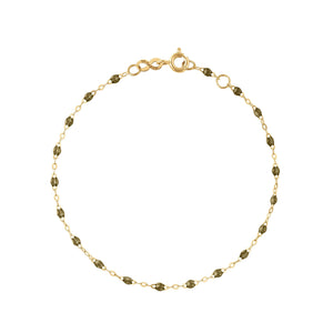 Gigi Clozeau - Bracelet kaki Classique Gigi, or jaune, 19 cm