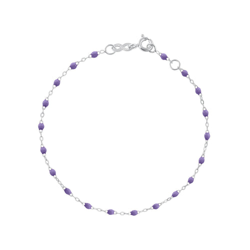 Gigi Clozeau - Bracelet mauve Classique Gigi, or blanc, 15 cm