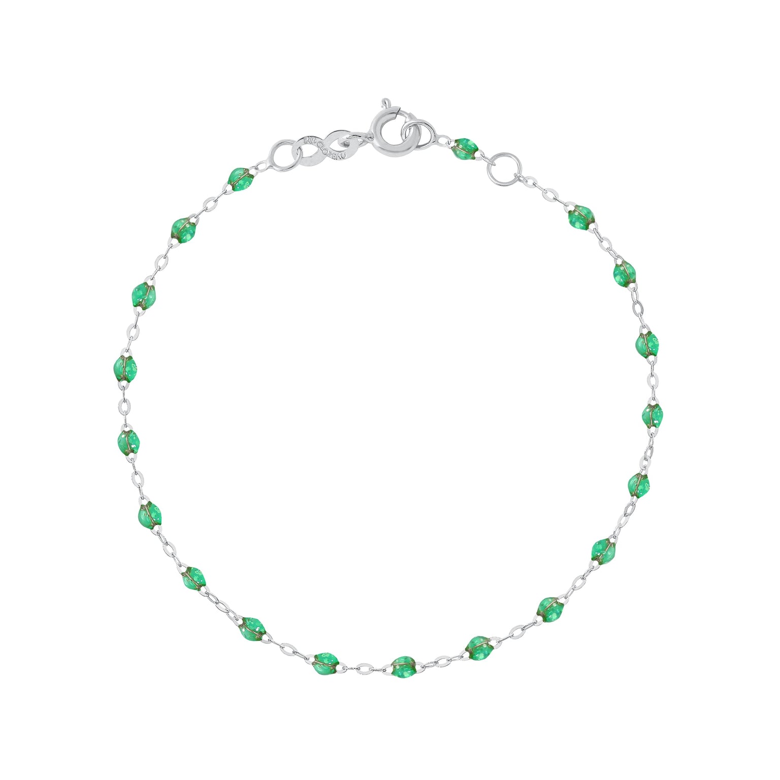 Gigi Clozeau - Bracelet menthe Classique Gigi, or blanc, 19 cm