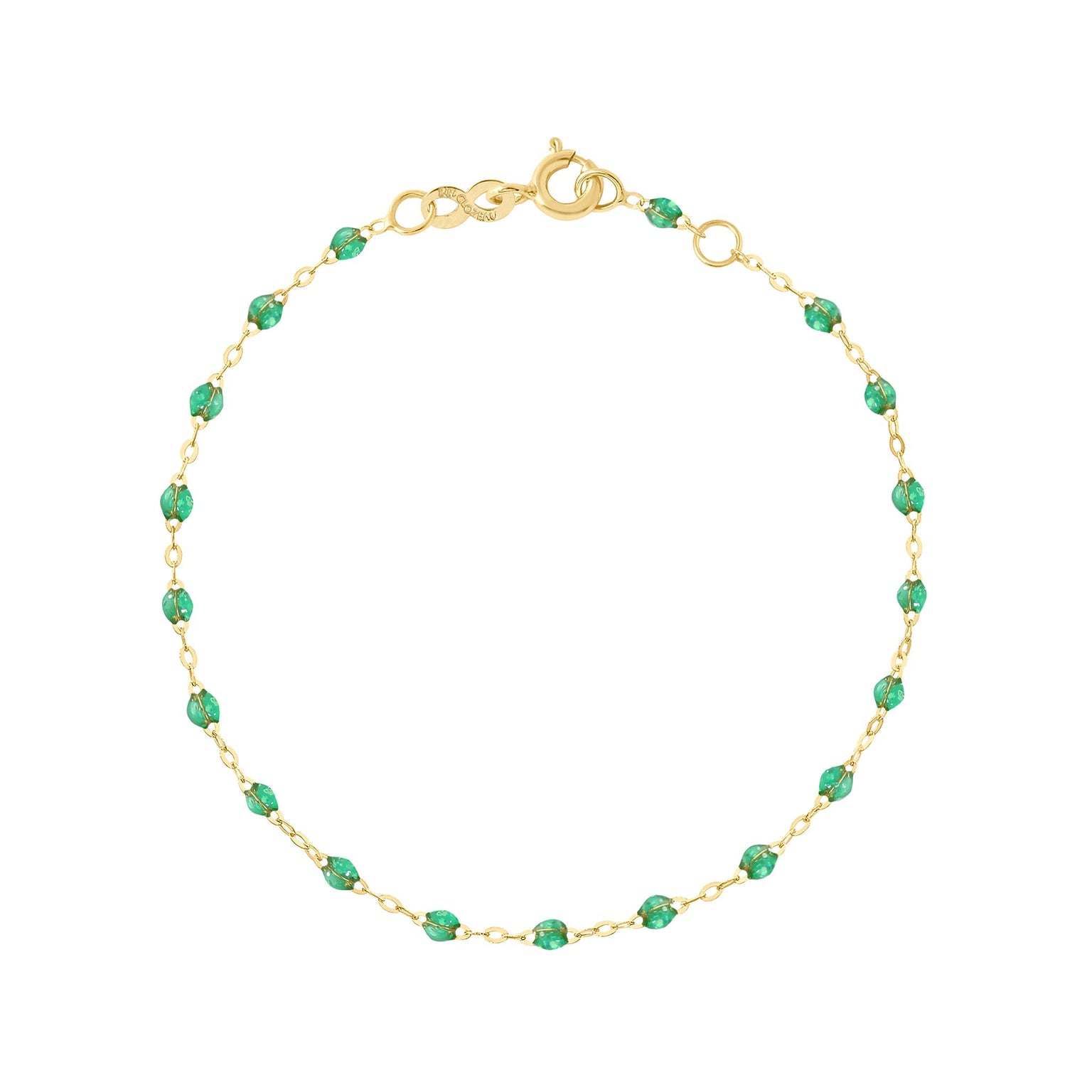 Gigi Clozeau - Bracelet menthe Classique Gigi, or jaune, 19 cm