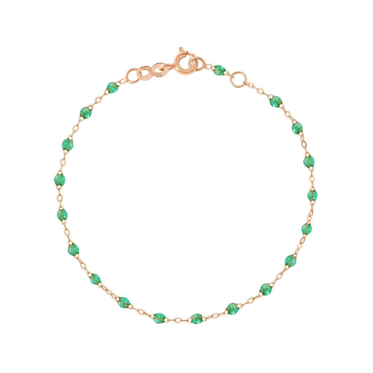 Gigi Clozeau - Bracelet menthe Classique Gigi, or rose, 19 cm