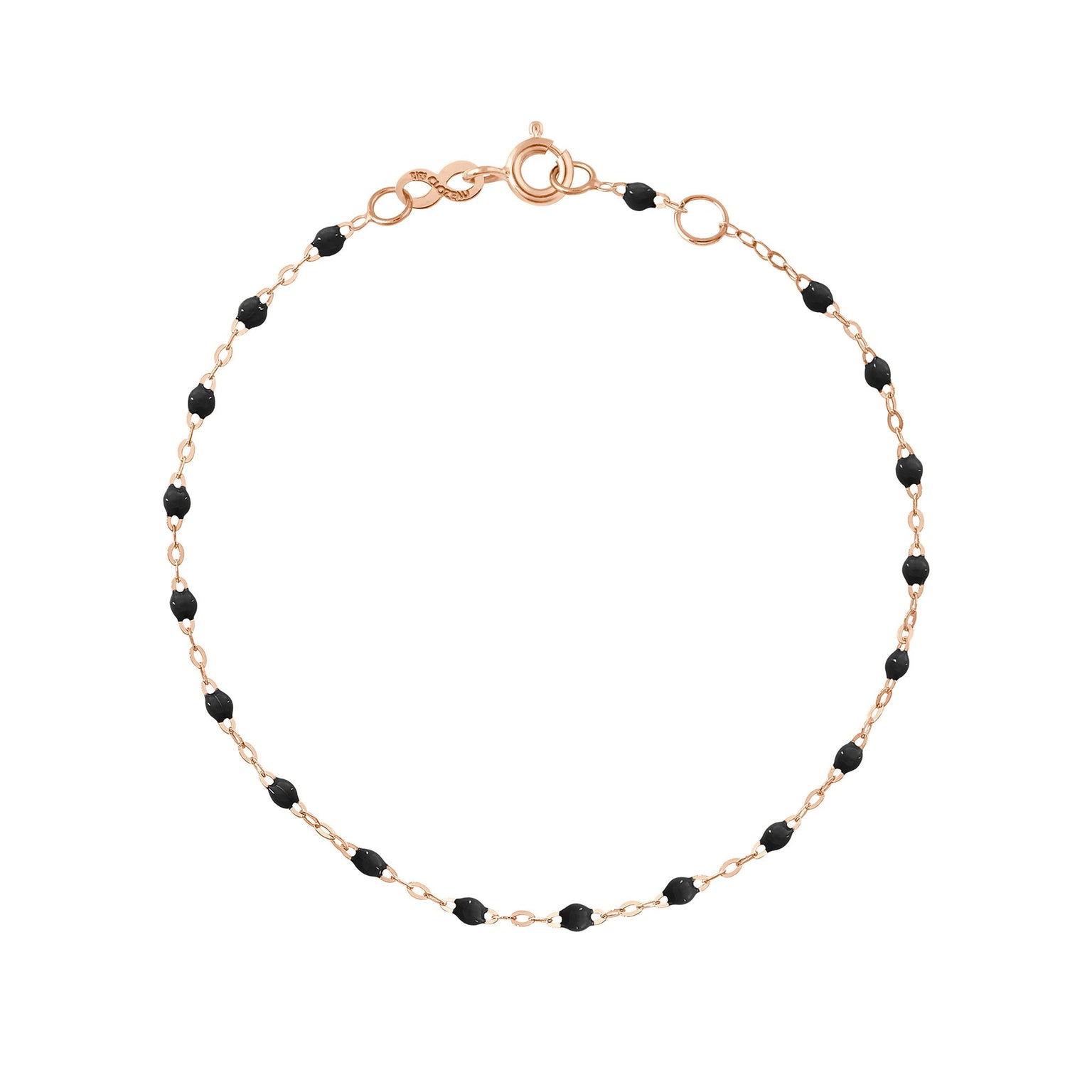 Gigi Clozeau - Bracelet noir Classique Gigi, or rose, 17 cm