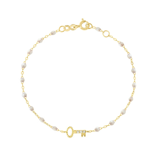 Gigi Clozeau - Bracelet opale Clé diamants, or jaune, 17 cm