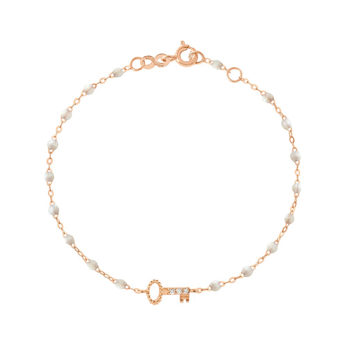 Gigi Clozeau - Bracelet opale Clé diamants, or rose, 17 cm