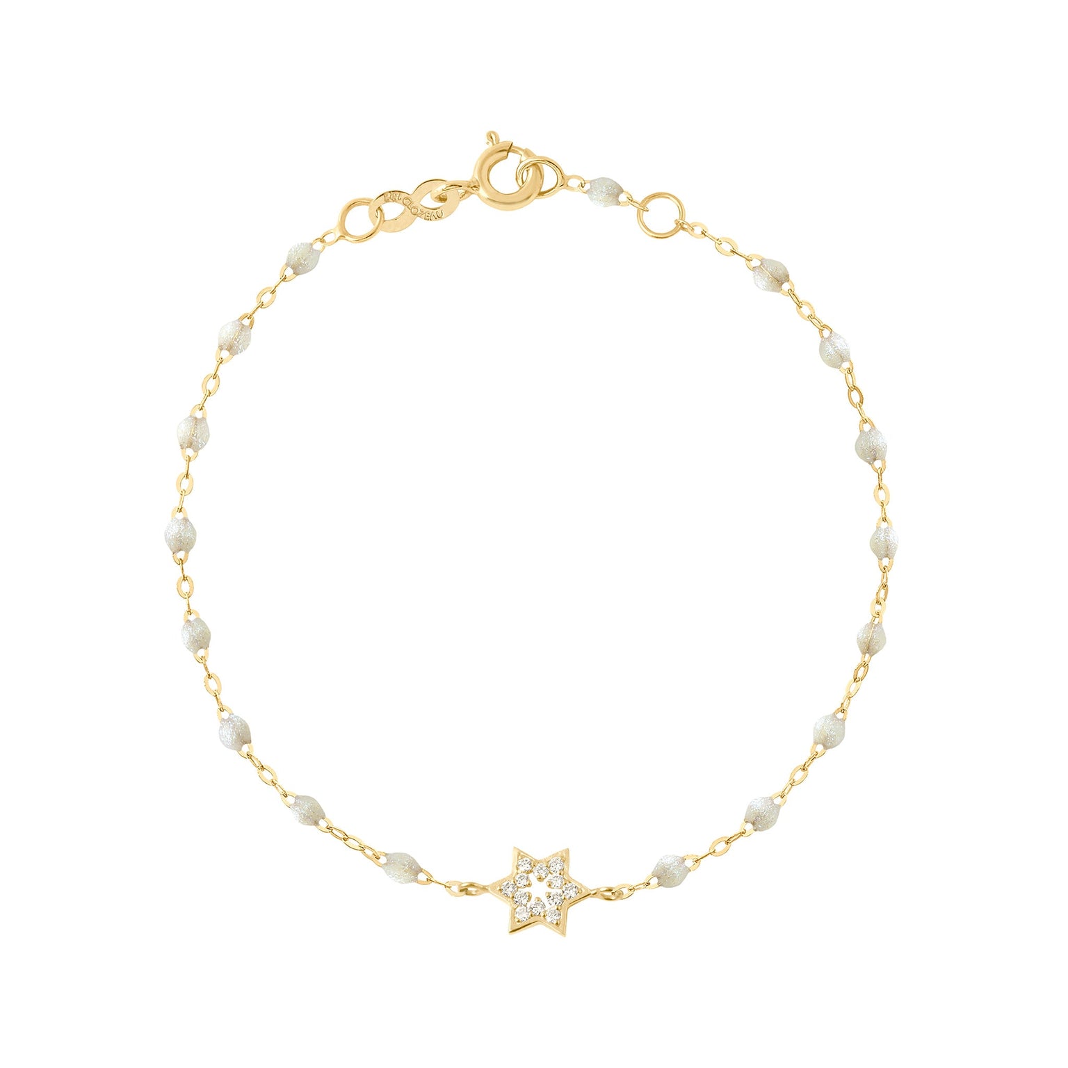 Gigi Clozeau - Bracelet opale Etoile de David diamants, or jaune, 17 cm